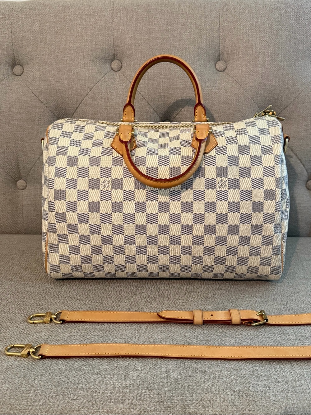 LV Damier Azur Speedy Bandouliere 35